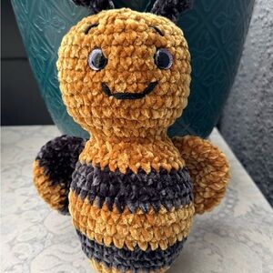 Handmade Plush Bee Toy - Yellow and Black - Kids Toys